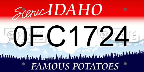 0FC1724 Idaho License Plate