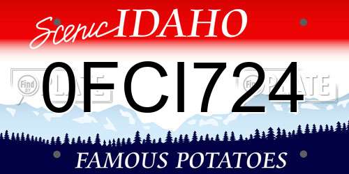 0FCI724 Idaho License Plate