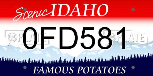 0FD581 Idaho License Plate