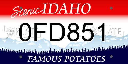 0FD851 Idaho License Plate