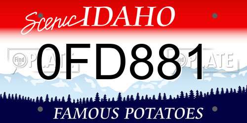 0FD881 Idaho License Plate