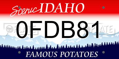 0FDB81 Idaho License Plate