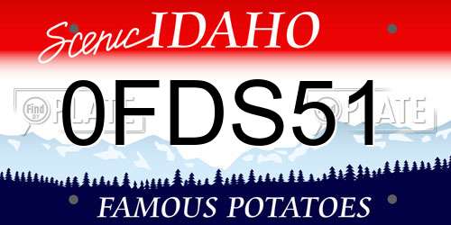 0FDS51 Idaho License Plate