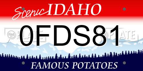 0FDS81 Idaho License Plate