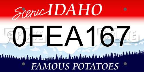 0FEA167 Idaho License Plate