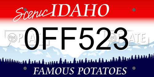 0FF523 Idaho License Plate