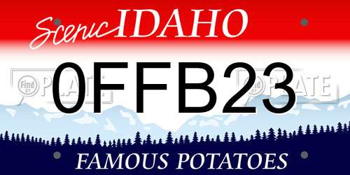 0FFB23 Idaho License Plate