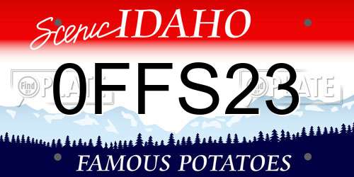 0FFS23 Idaho License Plate