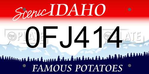 0FJ414 Idaho License Plate