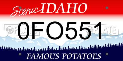 0FO551 Idaho License Plate