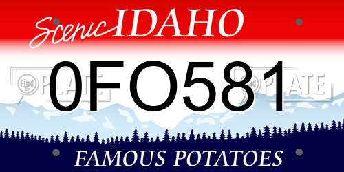 0FO581 Idaho License Plate