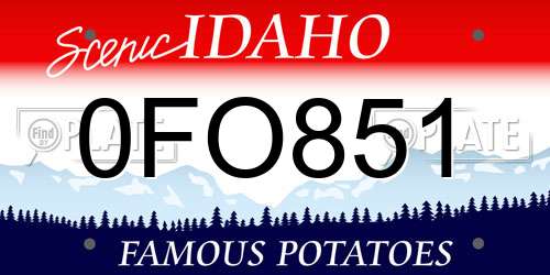 0FO851 Idaho License Plate