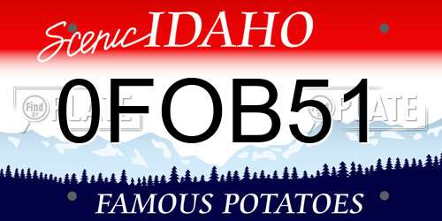 0FOB51 Idaho License Plate