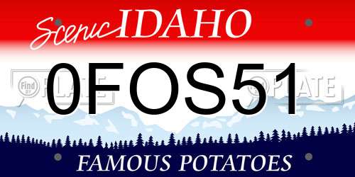 0FOS51 Idaho License Plate