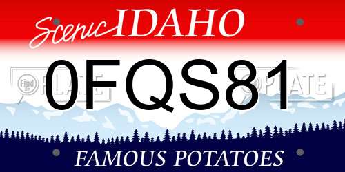 0FQS81 Idaho License Plate