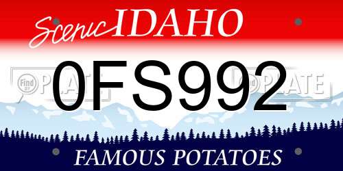 0FS992 Idaho License Plate