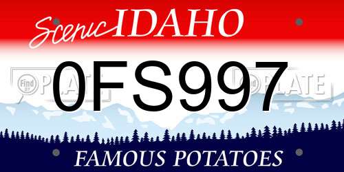 0FS997 Idaho License Plate