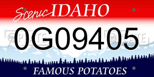 0G09405 Idaho License Plate