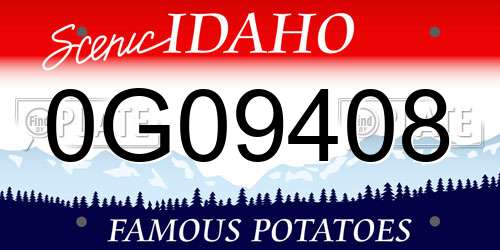 0G09408 Idaho License Plate