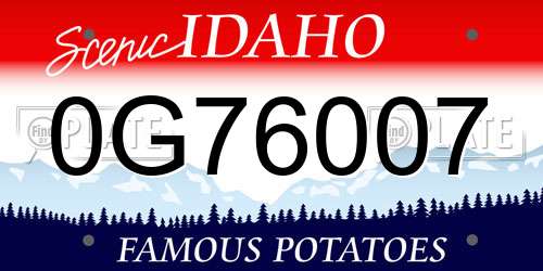 0G76007 Idaho License Plate
