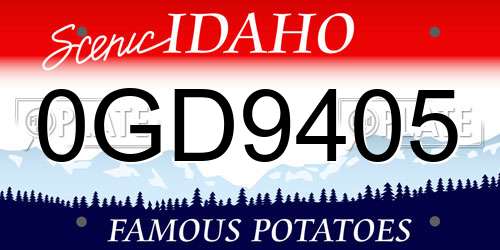 0GD9405 Idaho License Plate