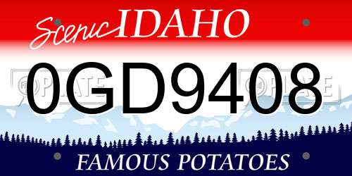 0GD9408 Idaho License Plate