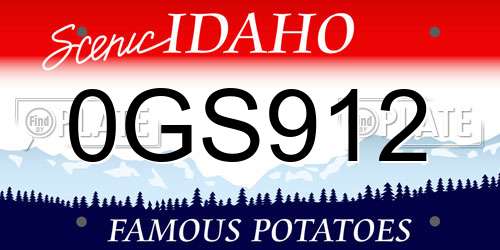 0GS912 Idaho License Plate