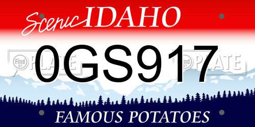 0GS917 Idaho License Plate