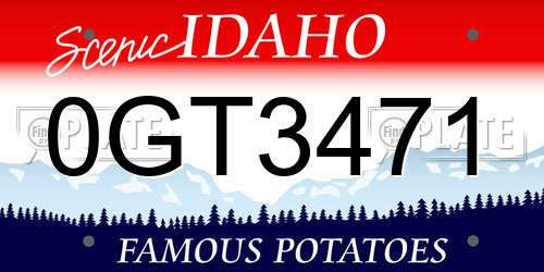 0GT3471 Idaho License Plate