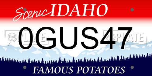 0GUS47 Idaho License Plate