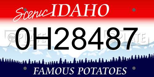 0H28487 Idaho License Plate