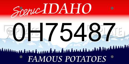 0H75487 Idaho License Plate