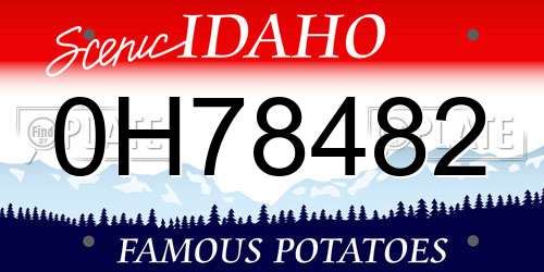 0H78482 Idaho License Plate