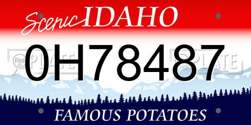 0H78487 Idaho License Plate