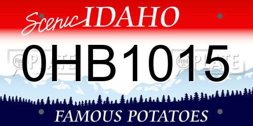 0HB1015 Idaho License Plate