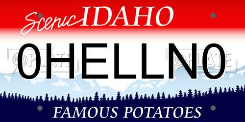 0HELLN0 Idaho License Plate