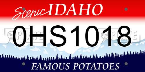 0HS1018 Idaho License Plate