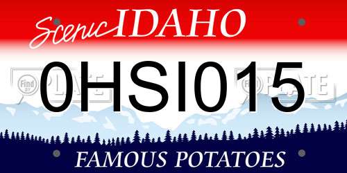 0HSI015 Idaho License Plate