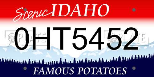 0HT5452 Idaho License Plate