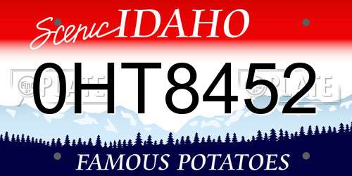 0HT8452 Idaho License Plate