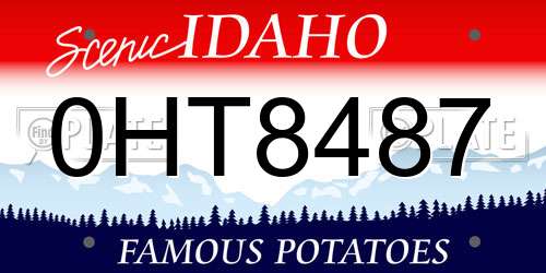 0HT8487 Idaho License Plate