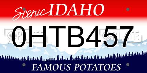 0HTB457 Idaho License Plate