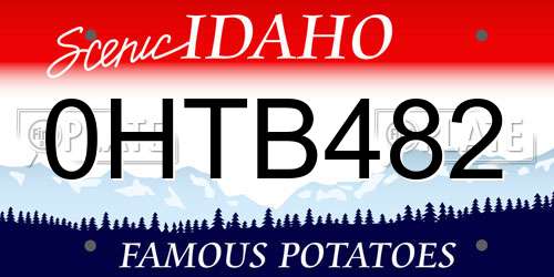 0HTB482 Idaho License Plate