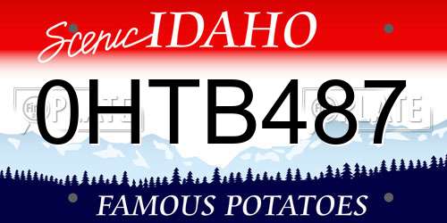 0HTB487 Idaho License Plate