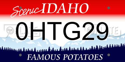 0HTG29 Idaho License Plate