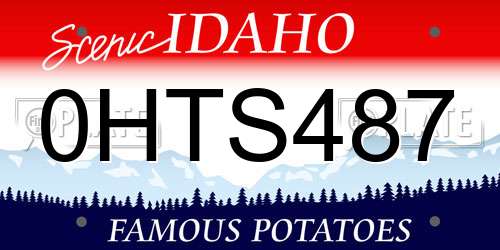 0HTS487 Idaho License Plate
