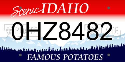 0HZ8482 Idaho License Plate