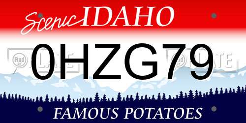 0HZG79 Idaho License Plate