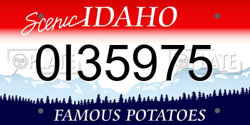 0I35975 Idaho License Plate