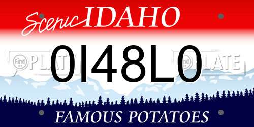 0I48L0 Idaho License Plate